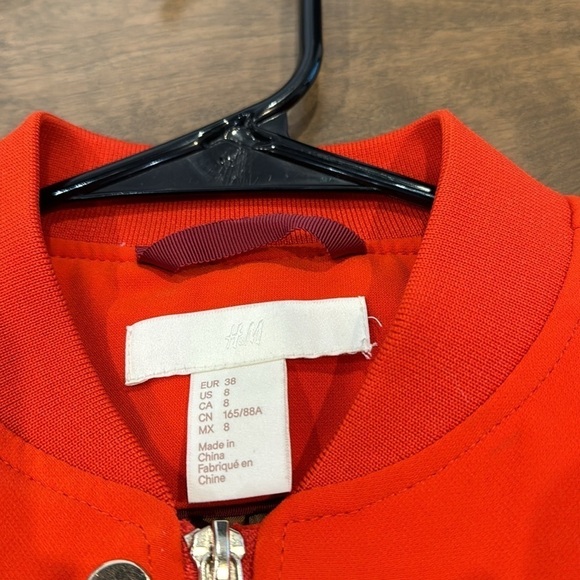 H&M Red Blazer zip up Jacket 8 - Picture 13 of 15